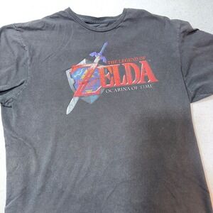 Nintendo Legend of Zelda Ocarina of Time Graphic T-Shirt Mens XL Black